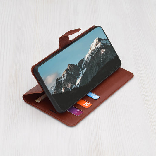 Case for Xiaomi 14T Pro, Techsuit, Leather Folio, Brown