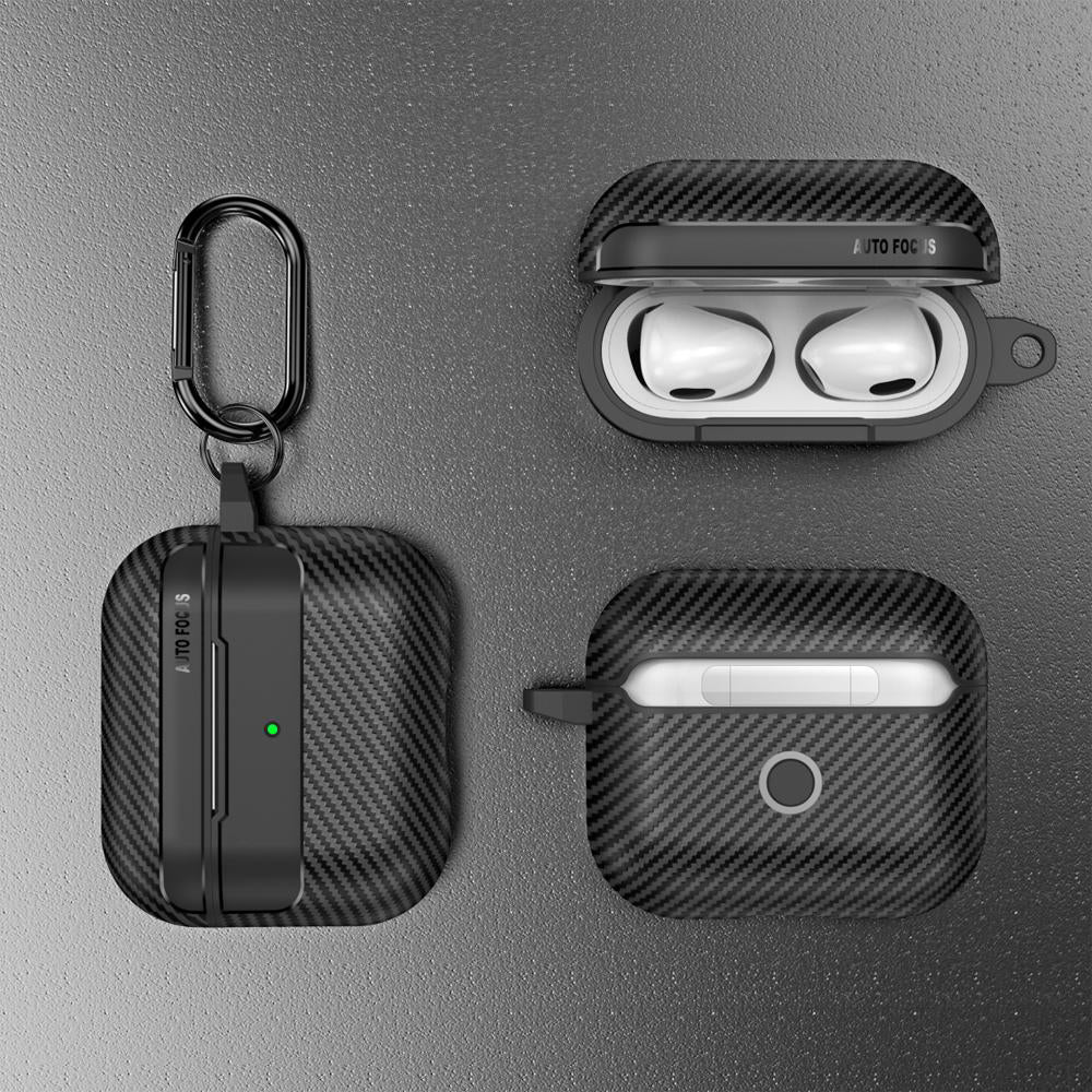 Techsuit CarbonFiber Case for Apple AirPods 3, Black