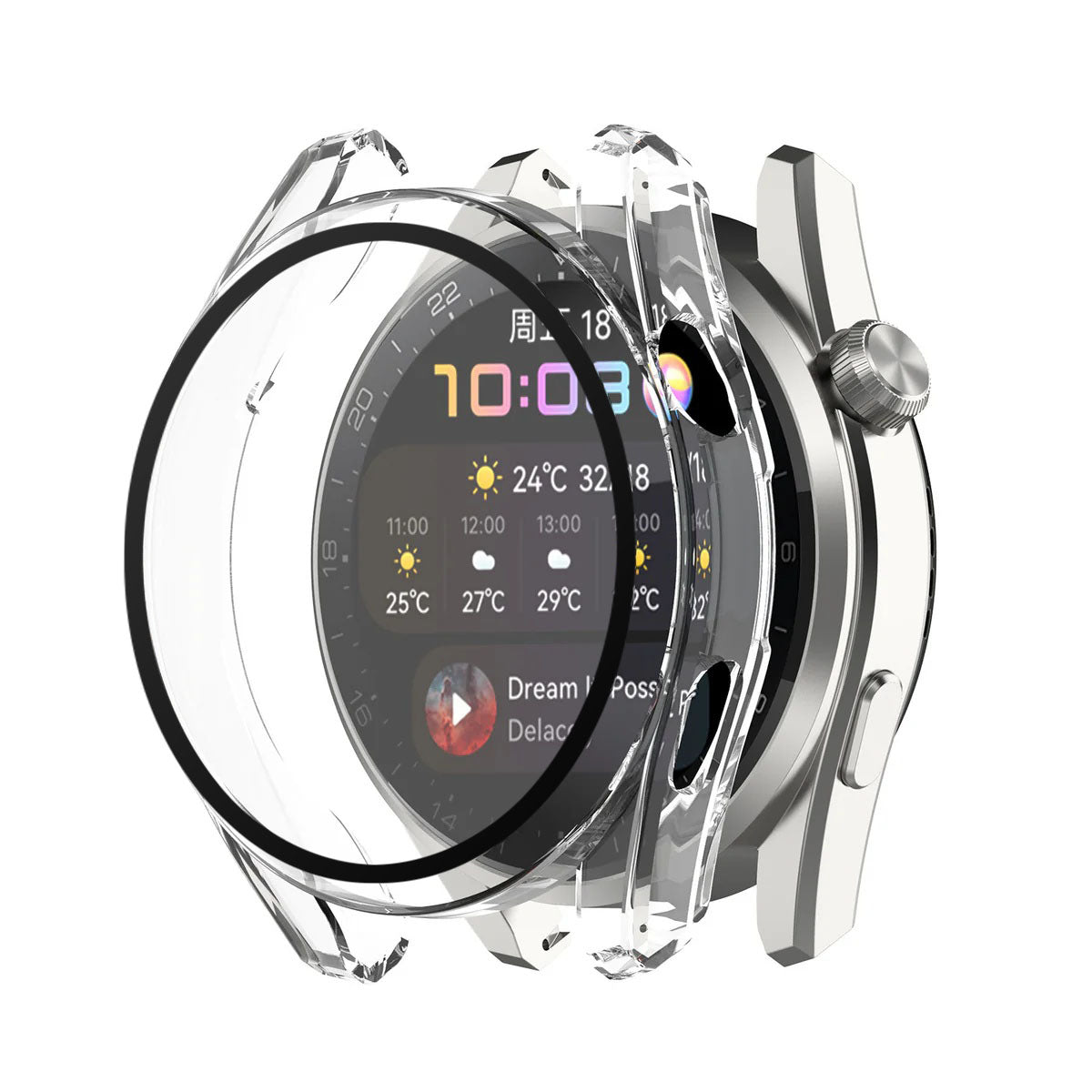 Techsuit Defense360 Pro Case for Huawei Watch 3, Transparent