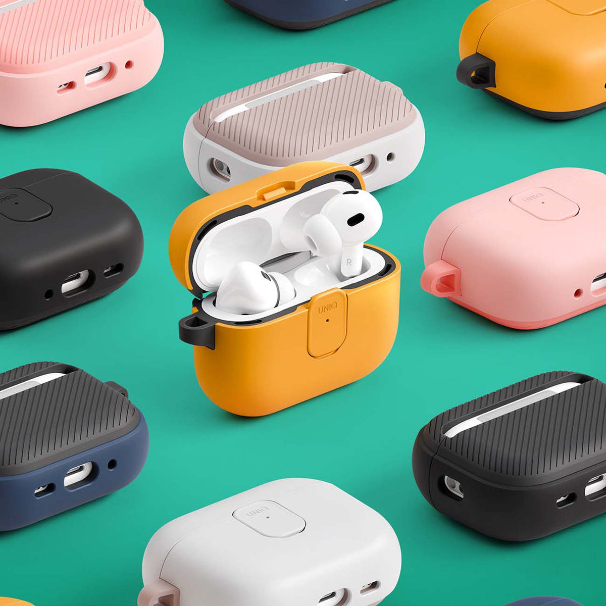 UNIQ Clyde Case for Apple AirPods 4, Black Blue