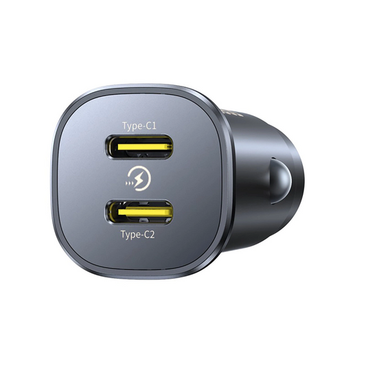 Baseus GoTrip Car Charger, 30W, 3A, 2 x USB-C, Black