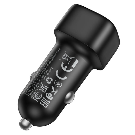 Borofone BZ34A Cloud Car Charger, 20W, 3A, 1 x USB-C, Black