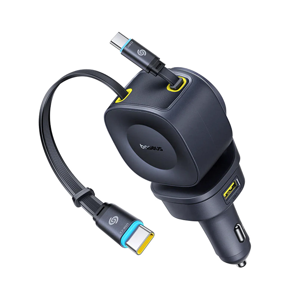 Baseus PrimeTrip VR2 Max Car Charger with USB-C Cable, 163W, 3A, 1 x USB-A - 1 x USB-C, Black P10162701313-00