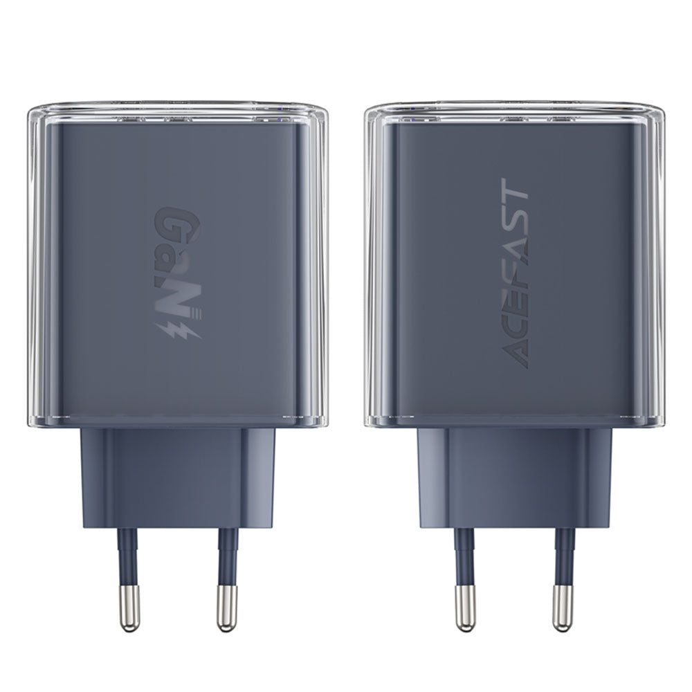Acefast A45 Exploration Network Charger, 65W, 3.25A, 1 x USB-A - 2 x USB-C, Gray