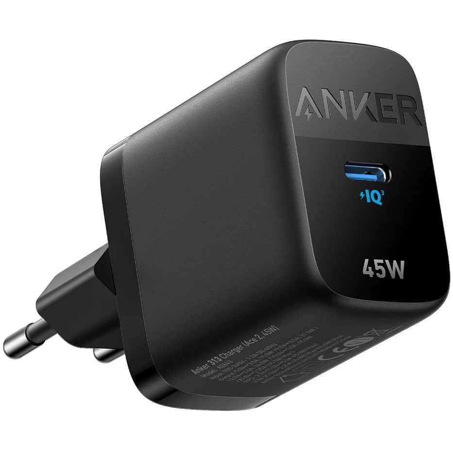 Network Charger Anker 313, 45W, 3A, 1 x USB-C, Black A2643G11