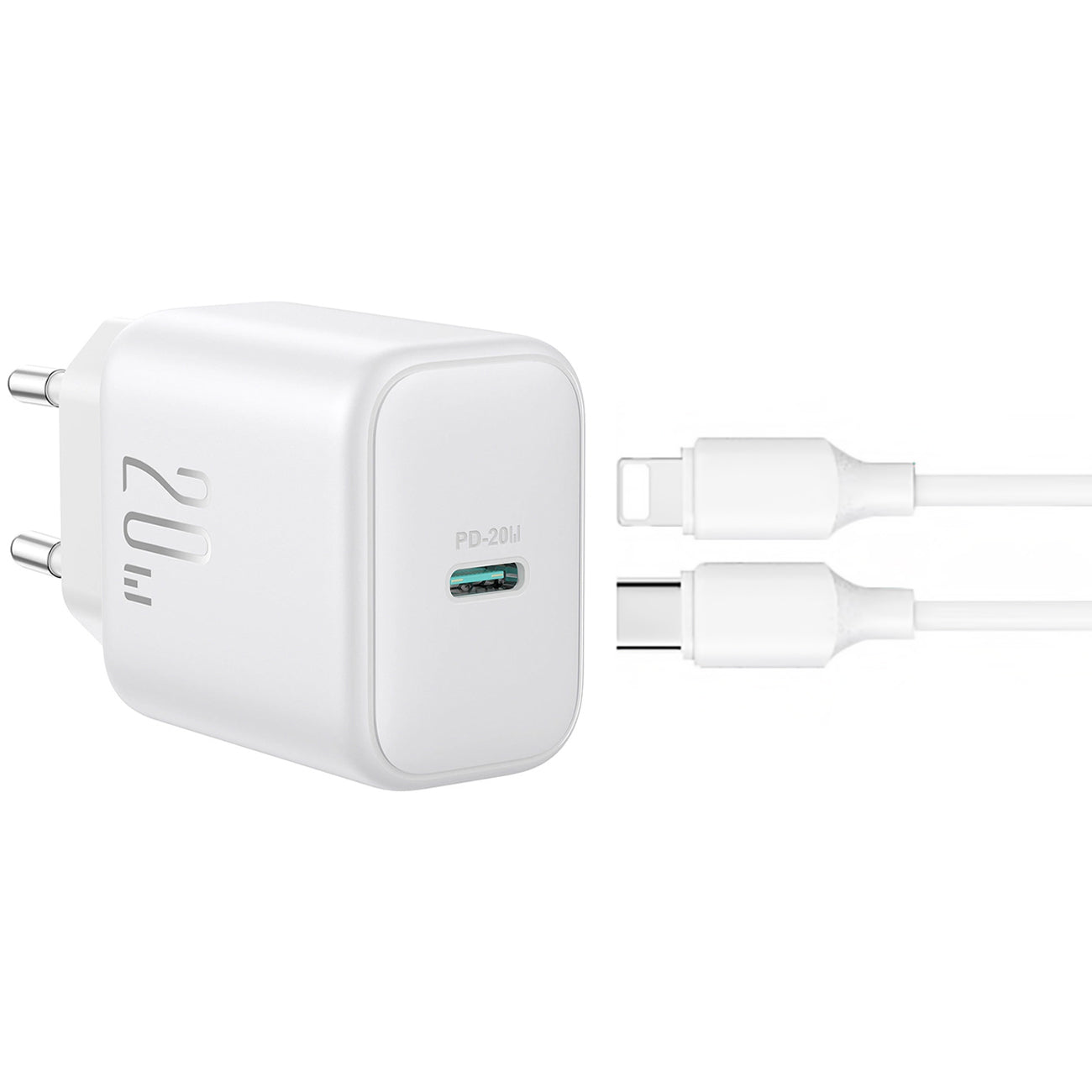 Joyroom JR-TCF20 Network Charger with Lightning Cable, 20W, 3A, 1 x USB-C, White