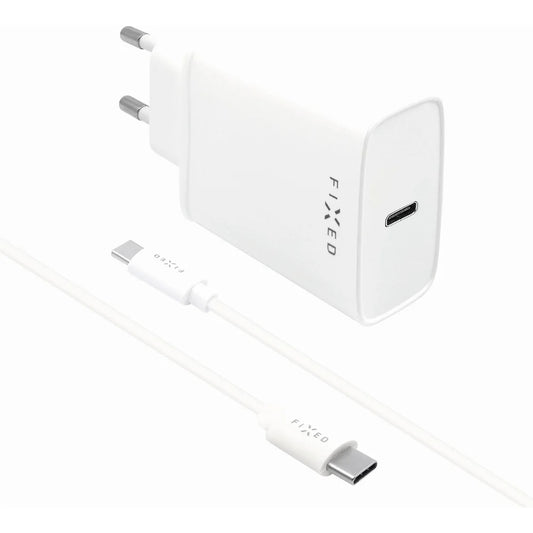 Fixed USB-C Cable Network Charger, 20W, 3A, 1 x USB-C, White