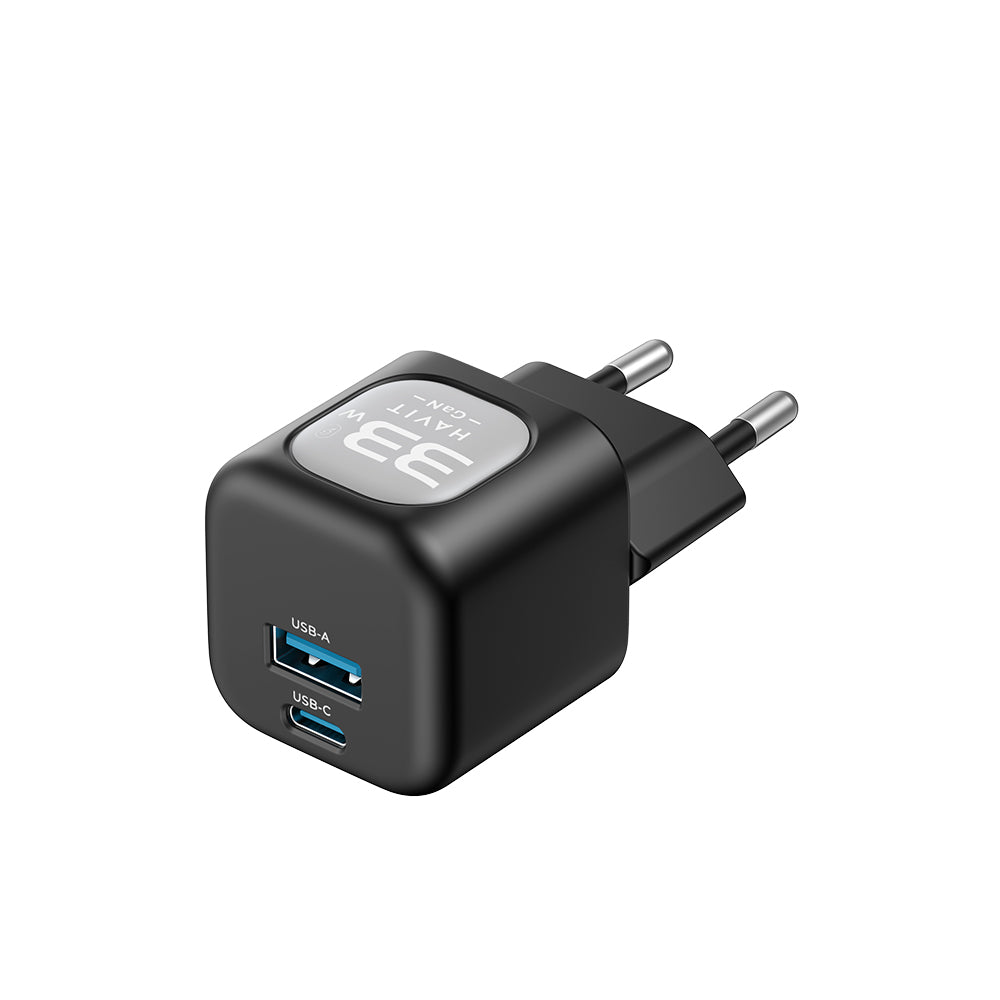 HAVIT UC230 Network Charger, 33W, 3A, 1 x USB-A - 1 x USB-C, Green