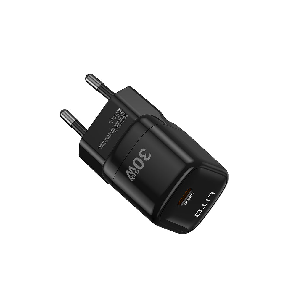 Lito LC11 Network Charger, 30W, 3A, 1 x USB-C, Black