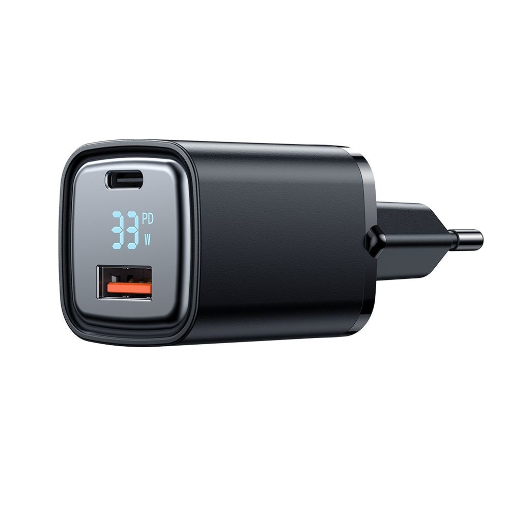 McDodo CH-1701 Graphite Display Network Charger, 33W, 3A, 1 x USB-A - 1 x USB-C, Black