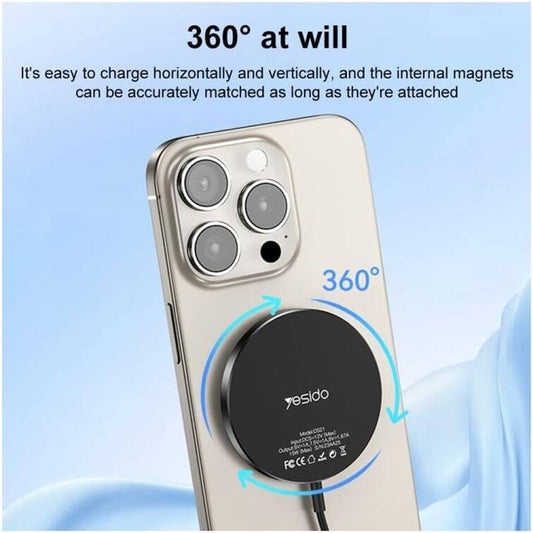 Yesido DS21 Wireless Network Charger, 15W, 1.67A, Black