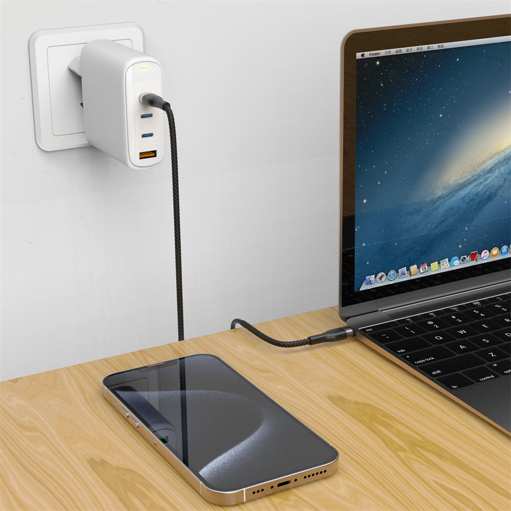 Network Charger WiWu Wi-U020, 120W, 3A, 1 x USB-A - 3 x USB-C, White