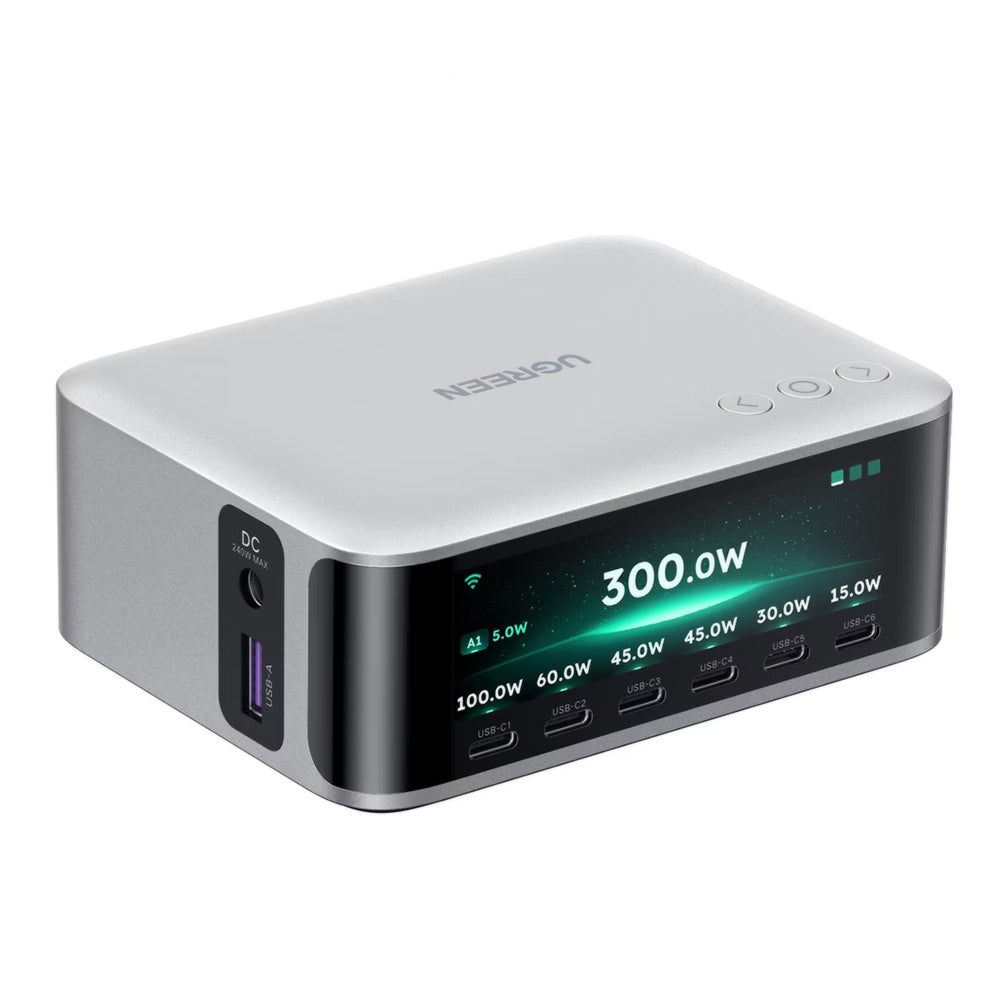 UGREEN Nexode Pro X783 (75753B) Display Charging Station, 300W, 5A, 1 x USB-A - 6 x USB-C - 1 x DC, Gray