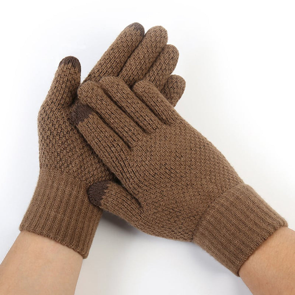 Techsuit Men's Winter Touchscreen Gloves ST0013, Size 22cm, Brown