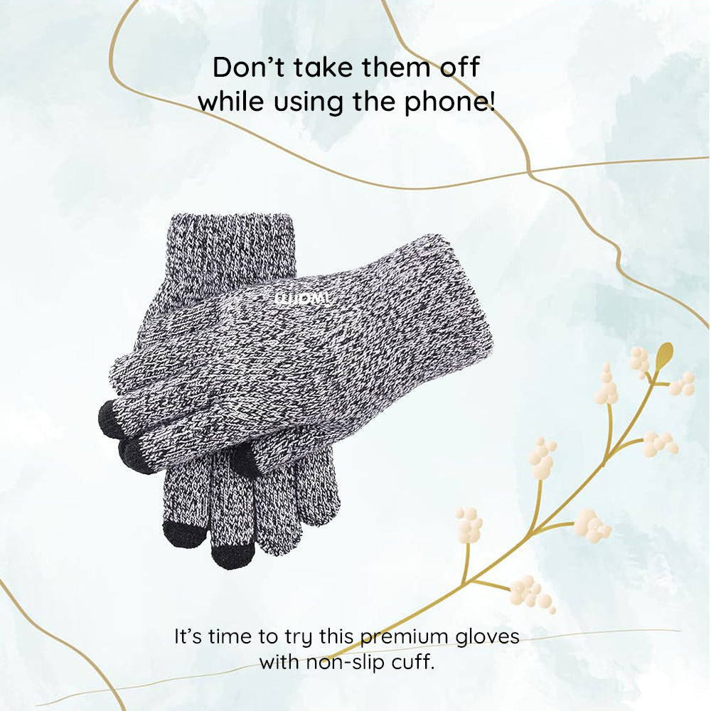 Iwarm ST0018 Winter Touchscreen Gloves, Size 23cm, Gray