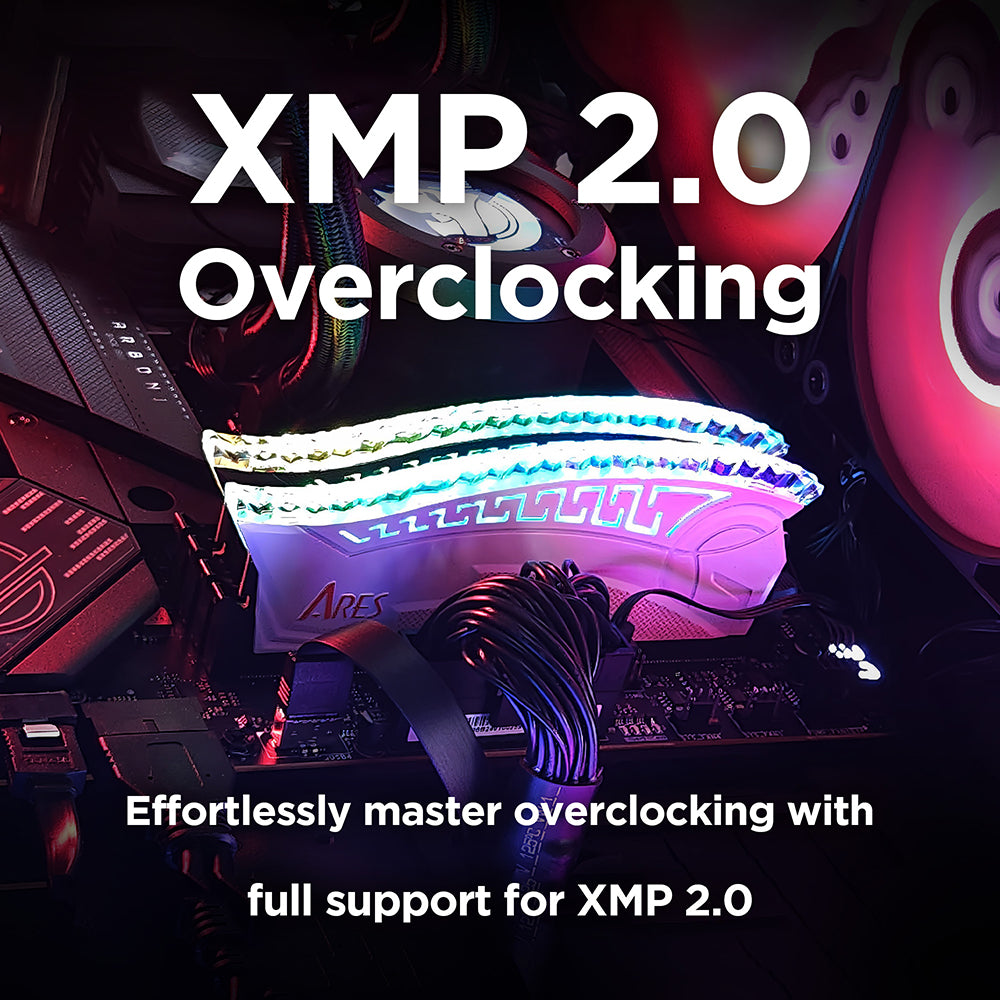 Dato Ares Armor RAM Memory, DDR4, RGB, 2 x 8GB, 3600Mhz, CL18, Black AMRGB8GX216G36K