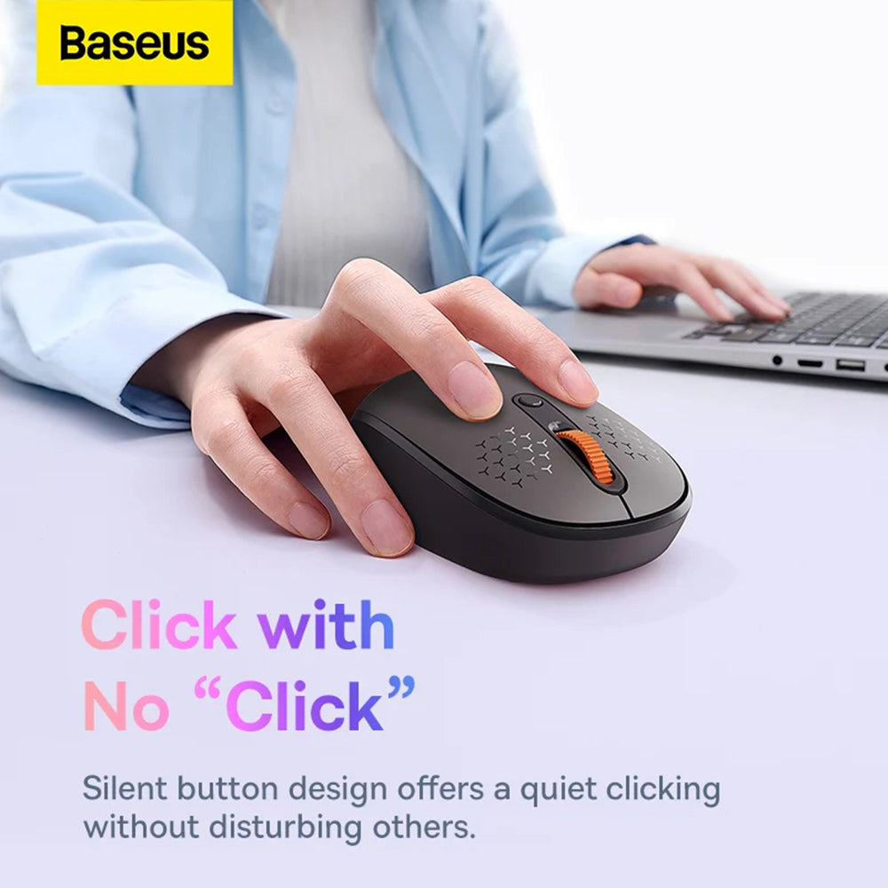 Baseus F01B Tri-Mode Wireless Mouse, 1600DPI, BT / Wi-Fi, Grey B0105555503833-00