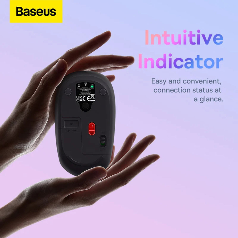 Baseus F01B Tri-Mode Wireless Mouse, 1600DPI, BT / Wi-Fi, Grey B0105555503833-00