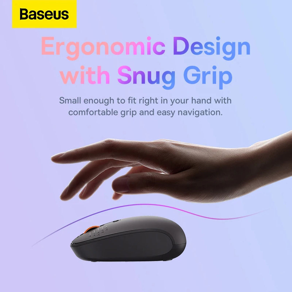 Baseus F01B Tri-Mode Wireless Mouse, 1600DPI, BT / Wi-Fi, Grey B0105555503833-00