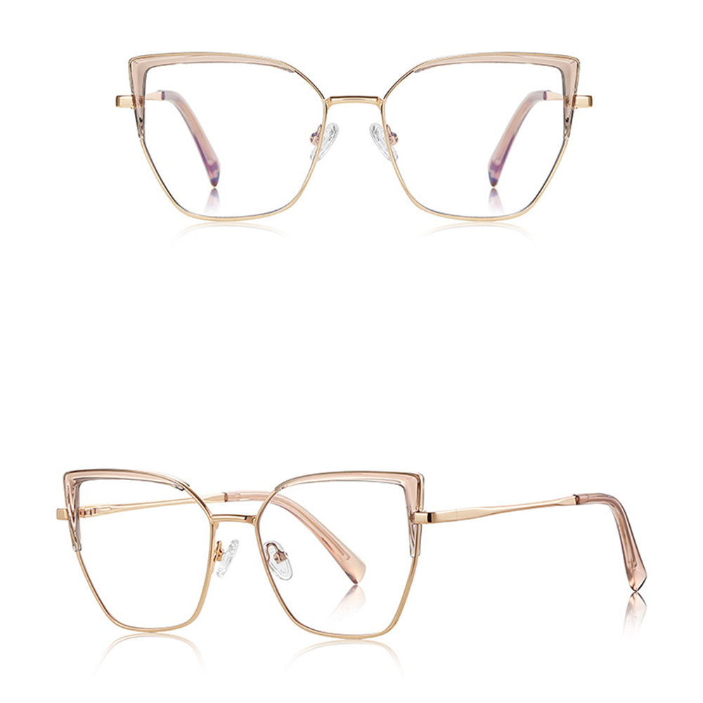 Techsuit 3156 Women's Computer Glasses, Anti-Blue Light, Pink Gold