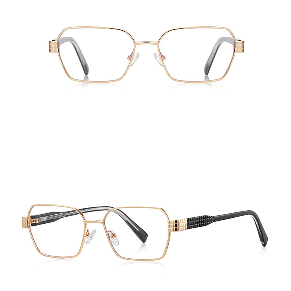 Techsuit 3161 Women's Computer Glasses, Anti-Blue Light, Black Gold