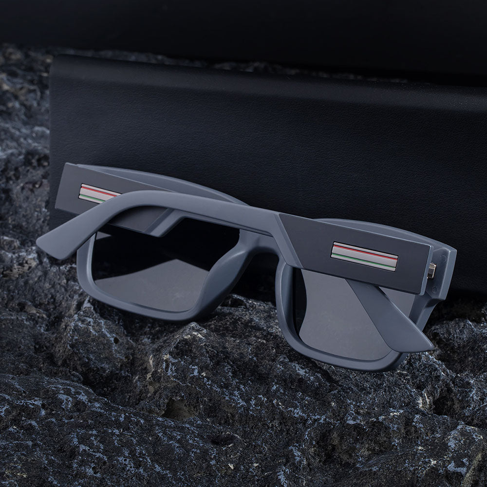 Men's Techsuit 8491 Sunglasses, Polarized, UV Protection, Matte Black Gray