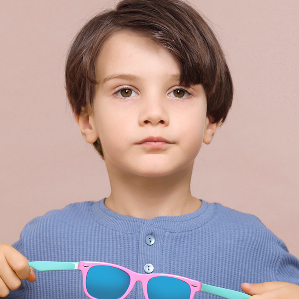 Techsuit D802 Kids' Sunglasses, Polarized, UV Protection, Blue Yellow