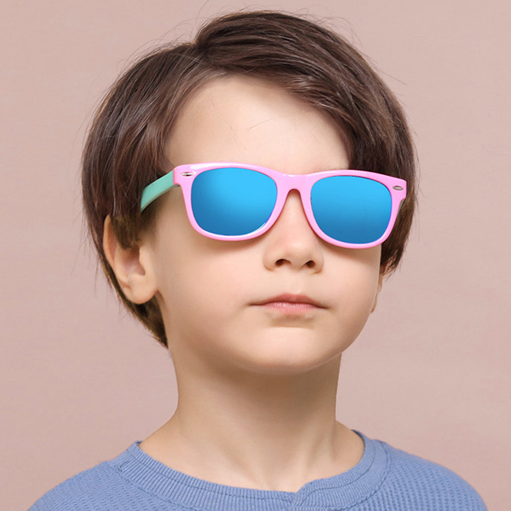 Techsuit D802 Kids Sunglasses, Polarized, UV Protection, Black Pink