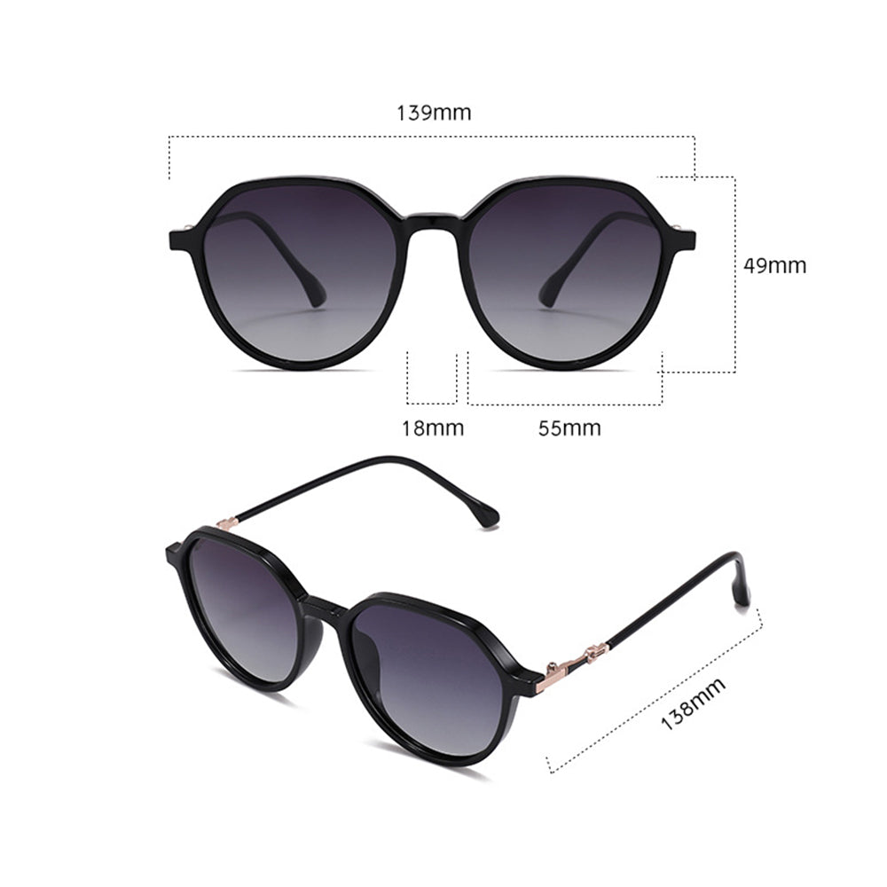Techsuit 2203 Women's Sunglasses, Polarized, UV Protection, Black Gray