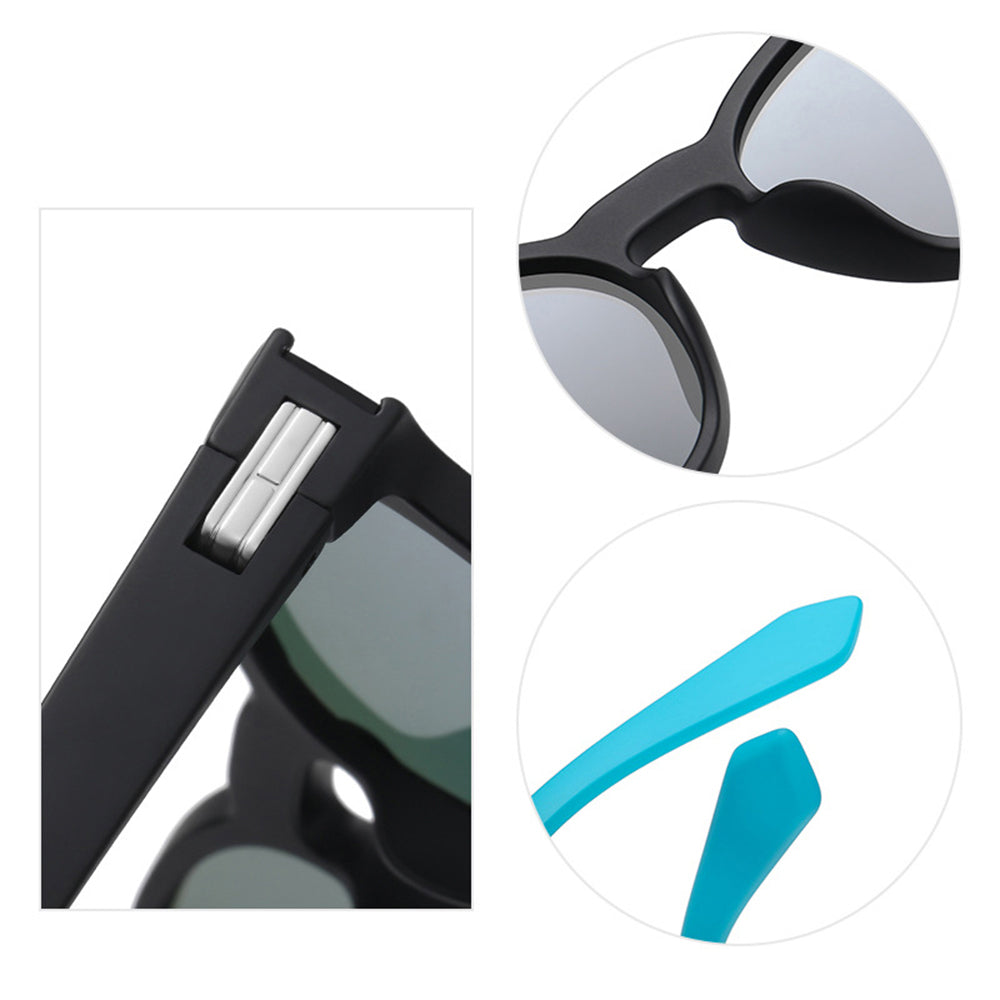 Unisex Techsuit TR7545 Sunglasses, Polarized, UV Protection, Black Blue Green