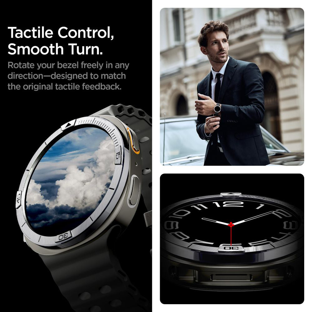 Spigen Tune Pilot Protection Frame for Samsung Galaxy Watch8 44mm, Silver ACS10009
