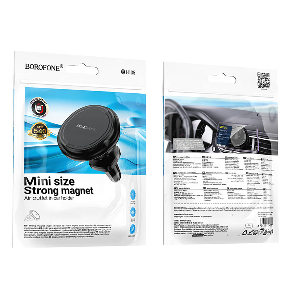 Magnetic Car Holder Borofone BH135 Parker, Universal, Black