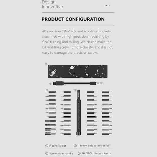 Jakemy JM-8180 Screwdriver, 47in1, Black