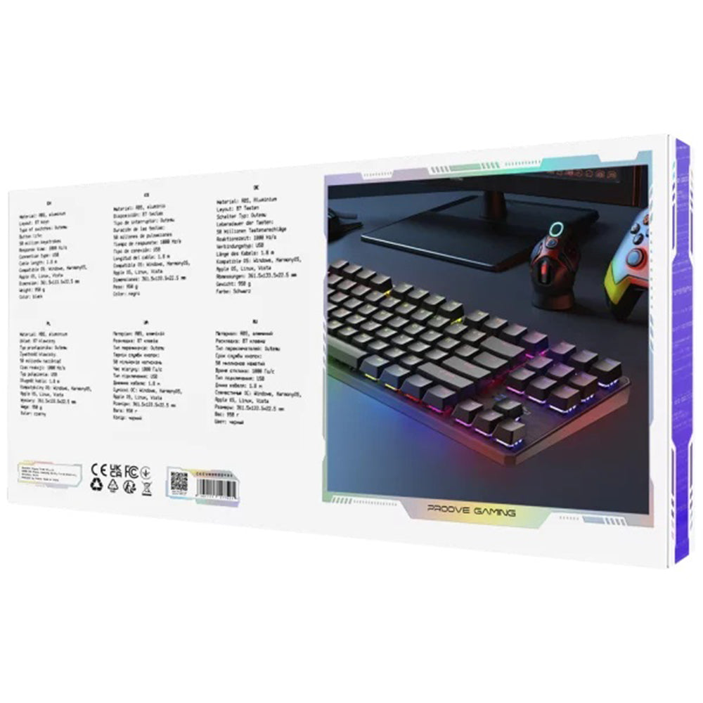 Proove Everfrost Wired USB Gaming Keyboard, RGB, 1.8m, Black CKEVEN00000401