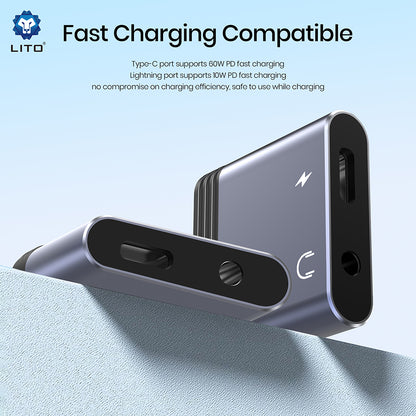 Lightning Audio Adapter - Lightning / 3.5mm Lito LA04L, Black