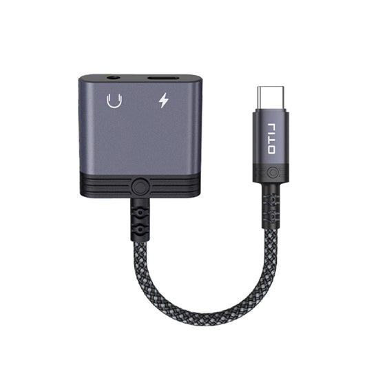 USB-C to USB-C / 3.5mm Lito LA04T Audio Adapter, Black