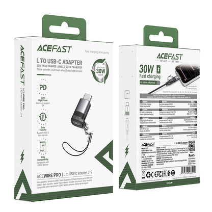 Lightning Data and Charging Adapter - USB-C Acefast J19, Gray