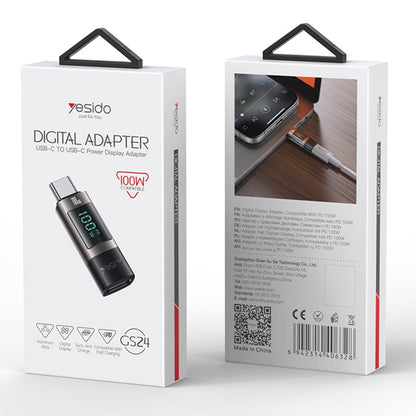 USB-C Data and Charging Adapter - USB-C Yesido GS24 Display, Gray