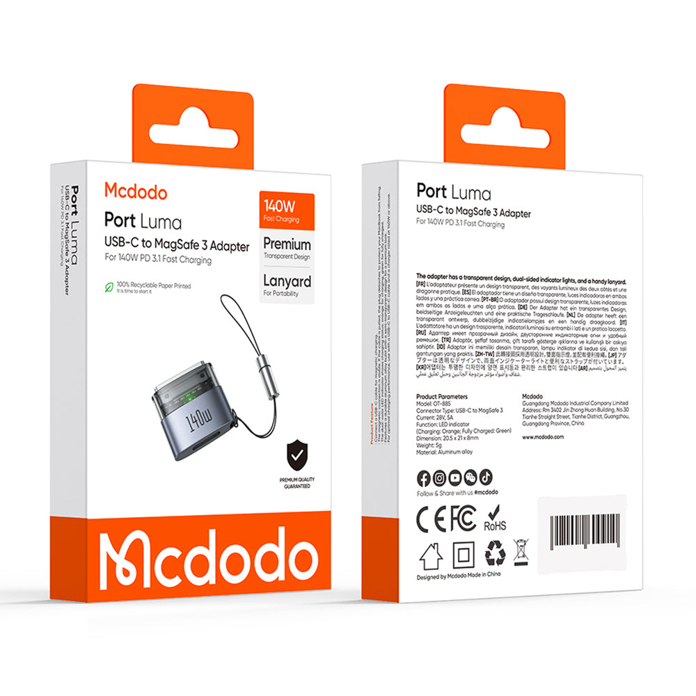 USB-C Charging Adapter - MagSafe 3 McDodo OT-8850, Black