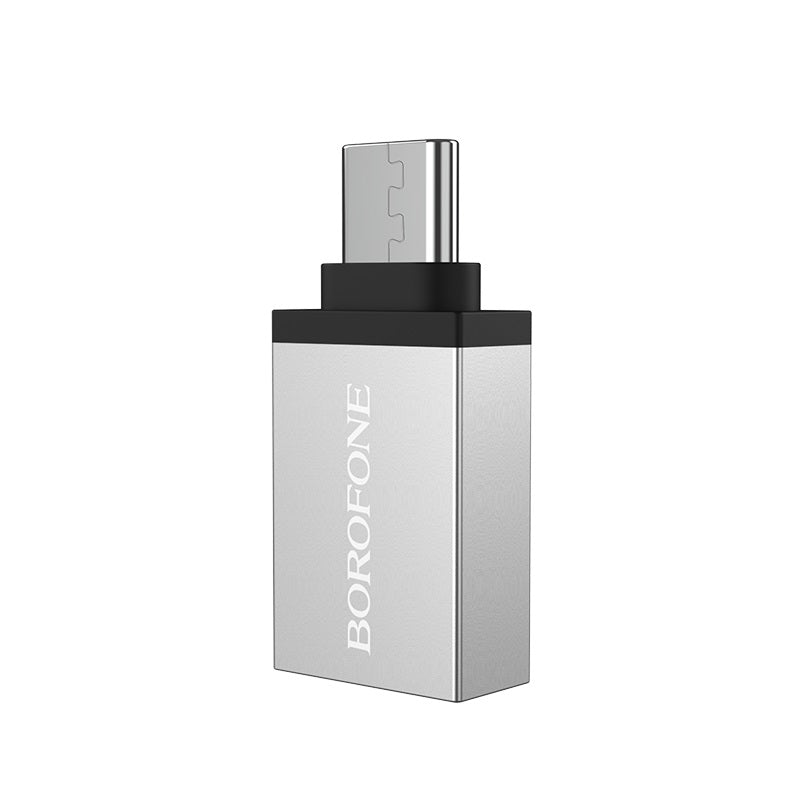 OTG USB-A - USB-C Adapter Borofone BV3, Silver