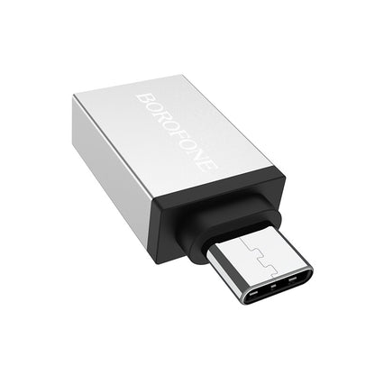 OTG USB-A - USB-C Adapter Borofone BV3, Silver