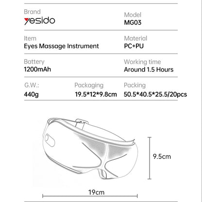 Yesido MG03 Eye Massage Device, White