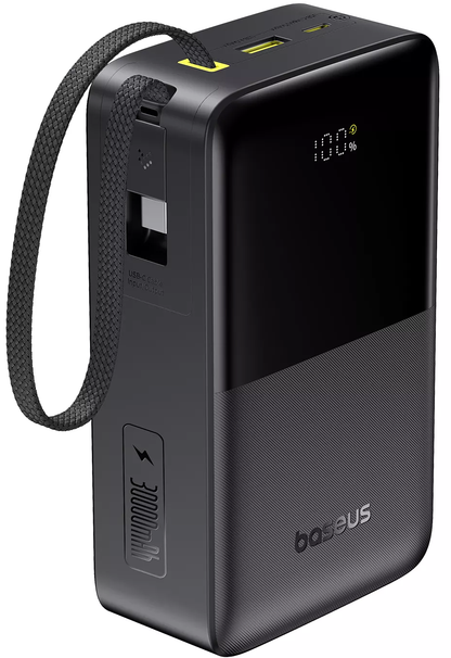 Baseus EnerFill Bipow2 Pro External Battery, 30000mAh, 22.5W, QC + PD, 1 x USB-A - 2 x USB-C, Black E0028100