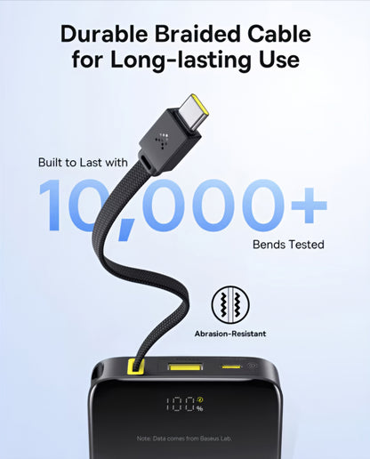 Baseus EnerFill Bipow2 Pro External Battery, 10000mAh, 22.5W, QC + PD, 1 x USB-A - 2 x USB-C, Black E0027600