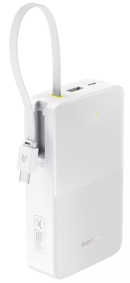 Baseus EnerFill Bipow2 Pro External Battery, 20000mAh, 22.5W, QC + PD, 1 x USB-A - 2 x USB-C, White E0027700