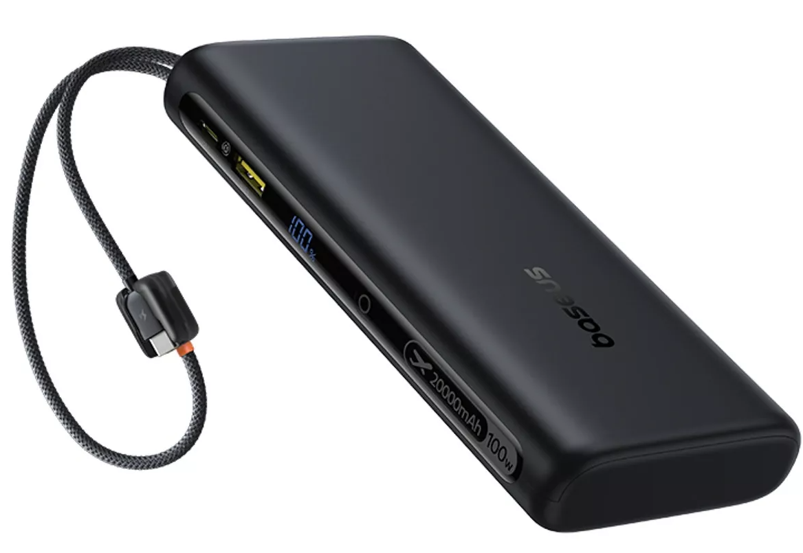 Baseus EnerFill FC41 External Battery, 20000mAh, 100W, QC + PD, 1 x USB-A - 3 x USB-C, Black E0028N03