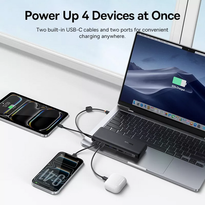 Baseus EnerFill FC41 External Battery, 20000mAh, 100W, QC + PD, 1 x USB-A - 3 x USB-C, Black E0028N03