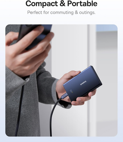 Baseus PicoGo External Battery, 10000mAh, 20W, QC + PD, 1 x USB-A - 2 x USB-C, White P10076801213-00