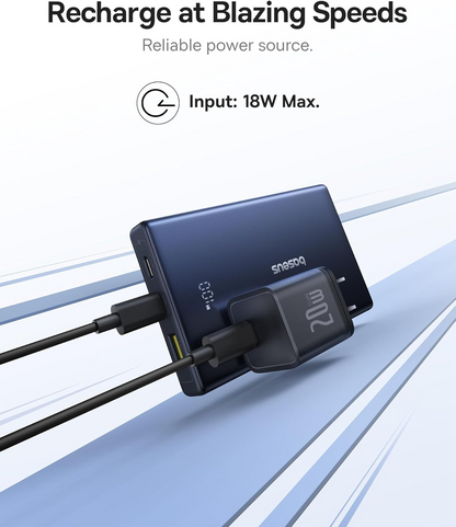 Baseus PicoGo External Battery, 10000mAh, 20W, QC + PD, 1 x USB-A - 2 x USB-C, White P10076801213-00
