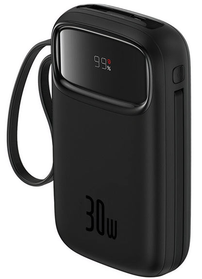 Baseus Qpow2 External Battery, 20000mAh, 30W, QC + PD, 1 x USB-A - 3 x USB-C, Black P10055009113-00